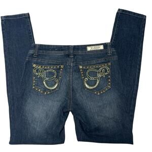 Southpole Vintage Y2K Bling Rhinestone Embroidered Slim Fit Jeans Size 5